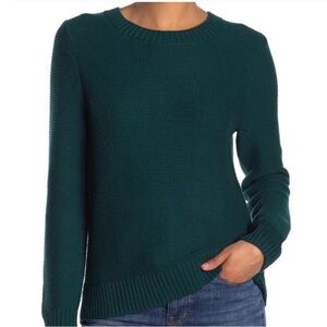 J. Crew Marnie Crewneck Ribbed Knit Pullover Sweater Emerald Green Large